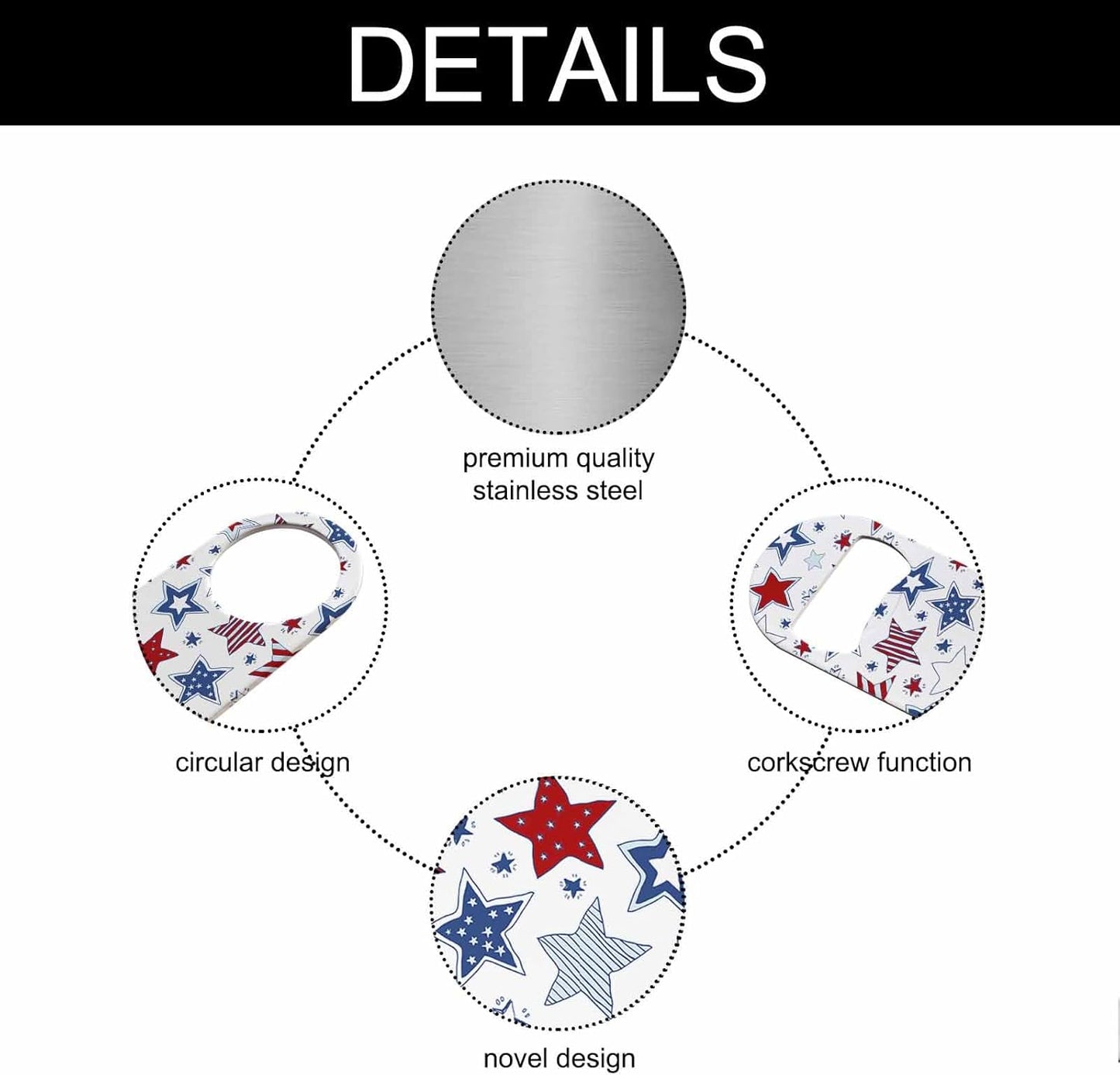 Doodle Stars Stainless Steel Bottle Opener Cartoon Xmas Decoration Christmas Vintage Flat Beer Bottle Opener Keychain for Home Kitchen Bar Restaurant Party Birthday Gift