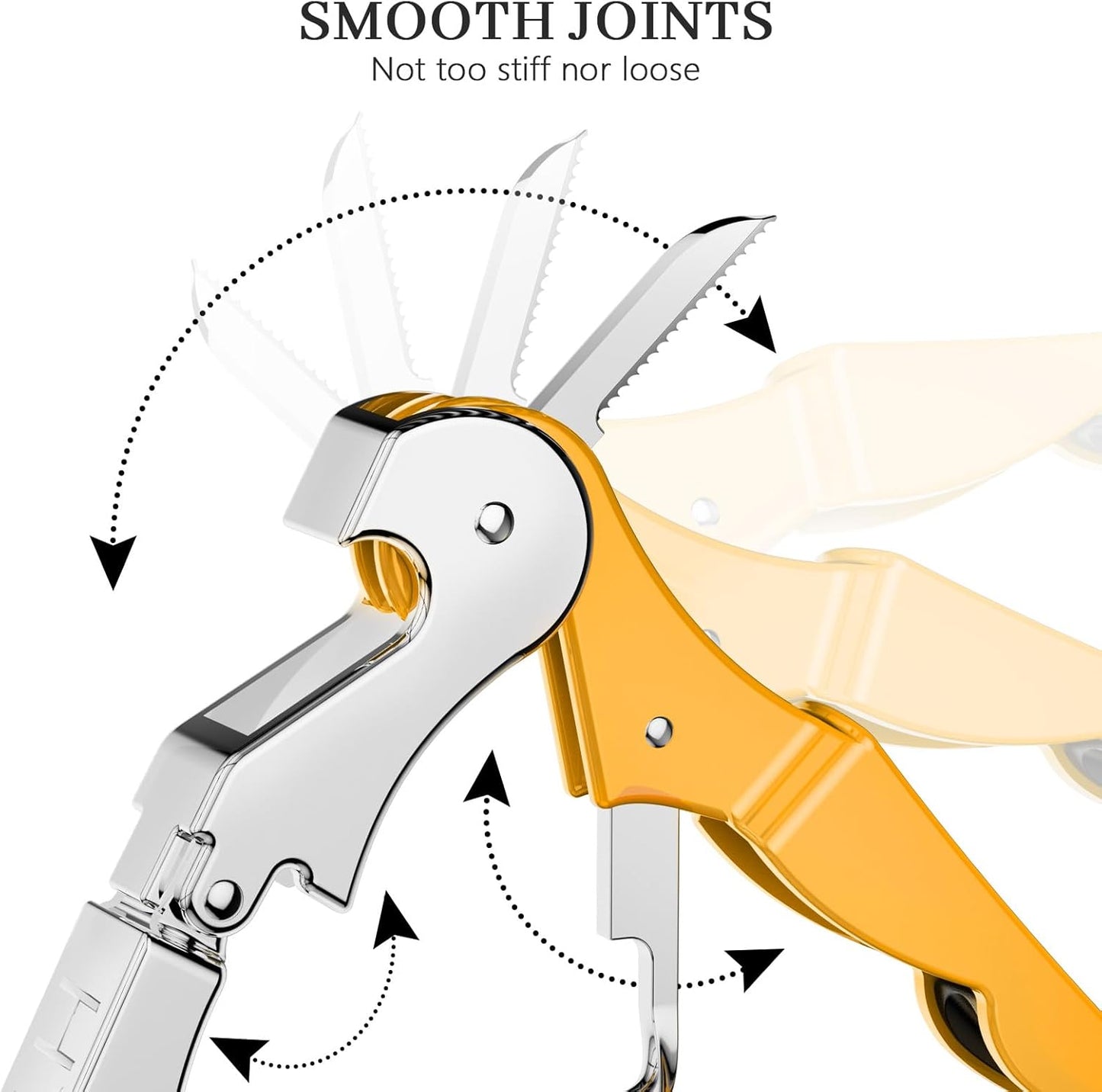 HYZ 2-Pack Wine Opener Waiter Corkscrew, Professional Wine Key for Servers, Bartender with Foil Cutter, Manual Wine Bottle Opener Double Hinged (Yellow)
