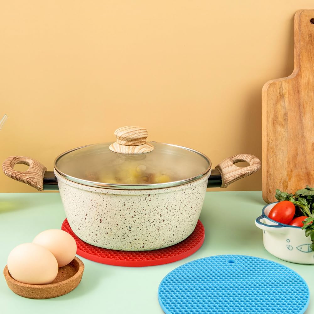 homEdge Silicone Trivets Mat, 6 Packs Multipurpose Non Slip Heat Resistant Pot Holder-Assorted Color