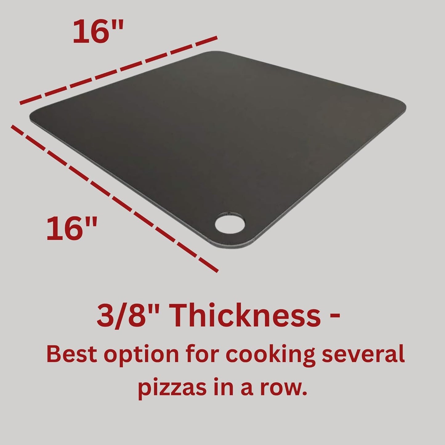 16" by 16" Pizza Steel (3/8" Deluxe Thickness) - Multipurpose Cooking Steel for Ovens & Grills - Made in the USA