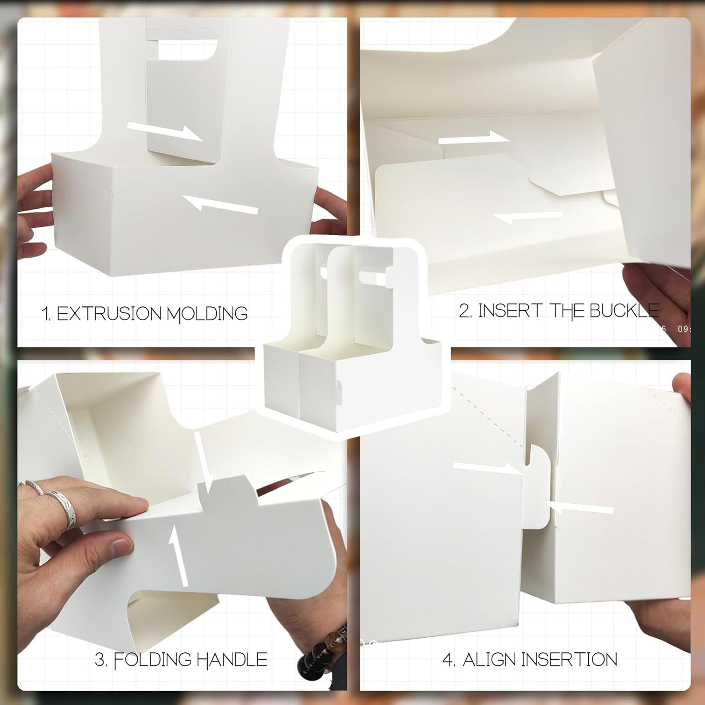 2 Cup Disposable Drink Carrier for Delivery with Handle,15 Count Kraft Paperboard Cup Holder,Cup Carriers for Hot or Cold Drinks,Coffee Carrier, Food Delivery,Take Out Cup Carriers (White, 30 PCs)