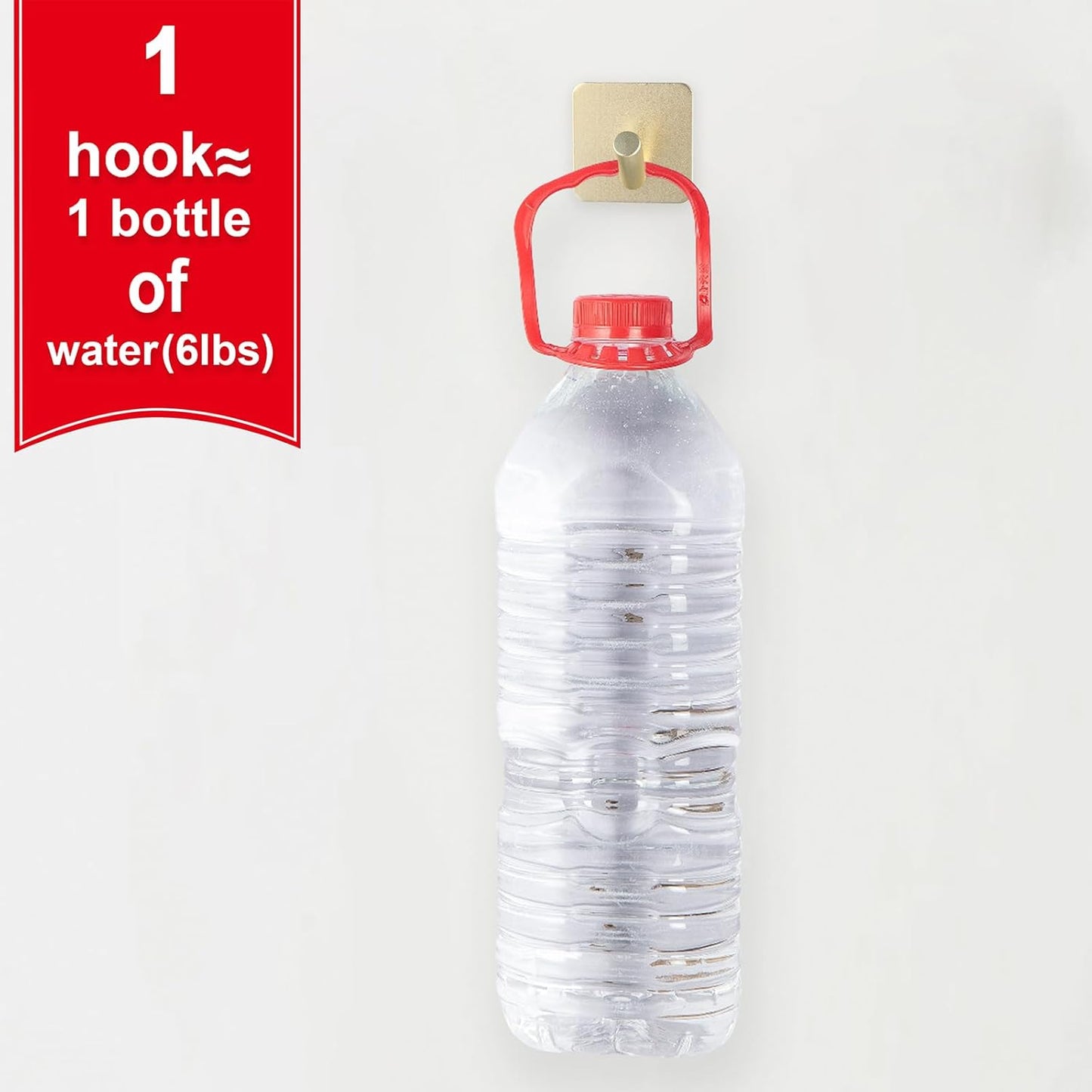 Aluminum Wall Hooks, No Drill Damage-Free Adhesive Hook, Product for Hanging Heavy Duty for Bathroom Kitchen Home (Slanting Square Gold Hook, 4)