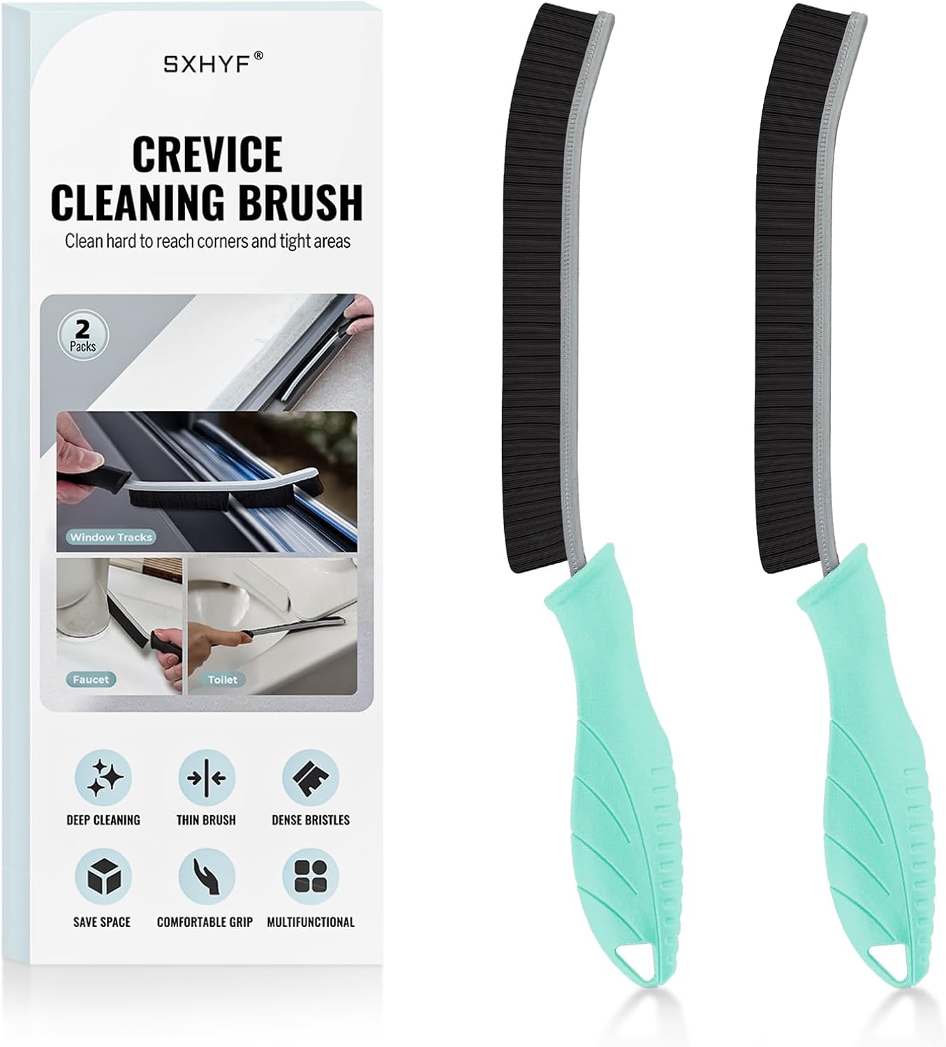 SXhyf Crevice Cleaning Brush - Grout Scrub Brush, House Cleaning Supplies, Gap Cleaning Tools, Home Essentials, Gifts for Women Men, Hard Bristle Crevice Cleaner Brush for Household Use, Bathroom
