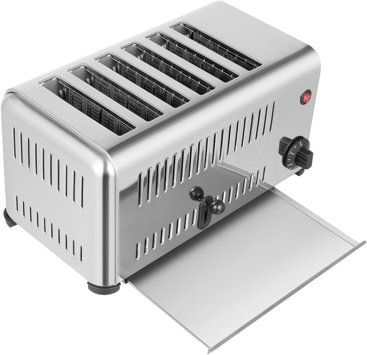 6 Slice Toaster with Wide Slots Commercial Toasters for Restaurant Bread Baking Machine 1680W Stainless Steel Toaster Countertop for Toast, Sandwiches, Meatloaf