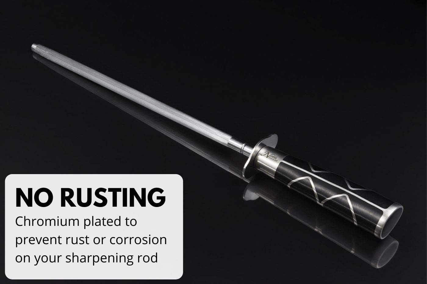 Professional Honing Steel 10”, Magnetized for Safety, No Rust, No Cheap Plastic! Noble’s Knife Sharpener Has an Oval Handle for a Firm Grip and is Built For Daily Use, Perfect for Chefs!