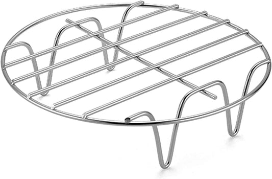 11.8" Round Cooking Rack Versatile Stainless Steel Grid Grill Steamer Rack, Fits Air Fryer Pot Pressure Cooker Canning