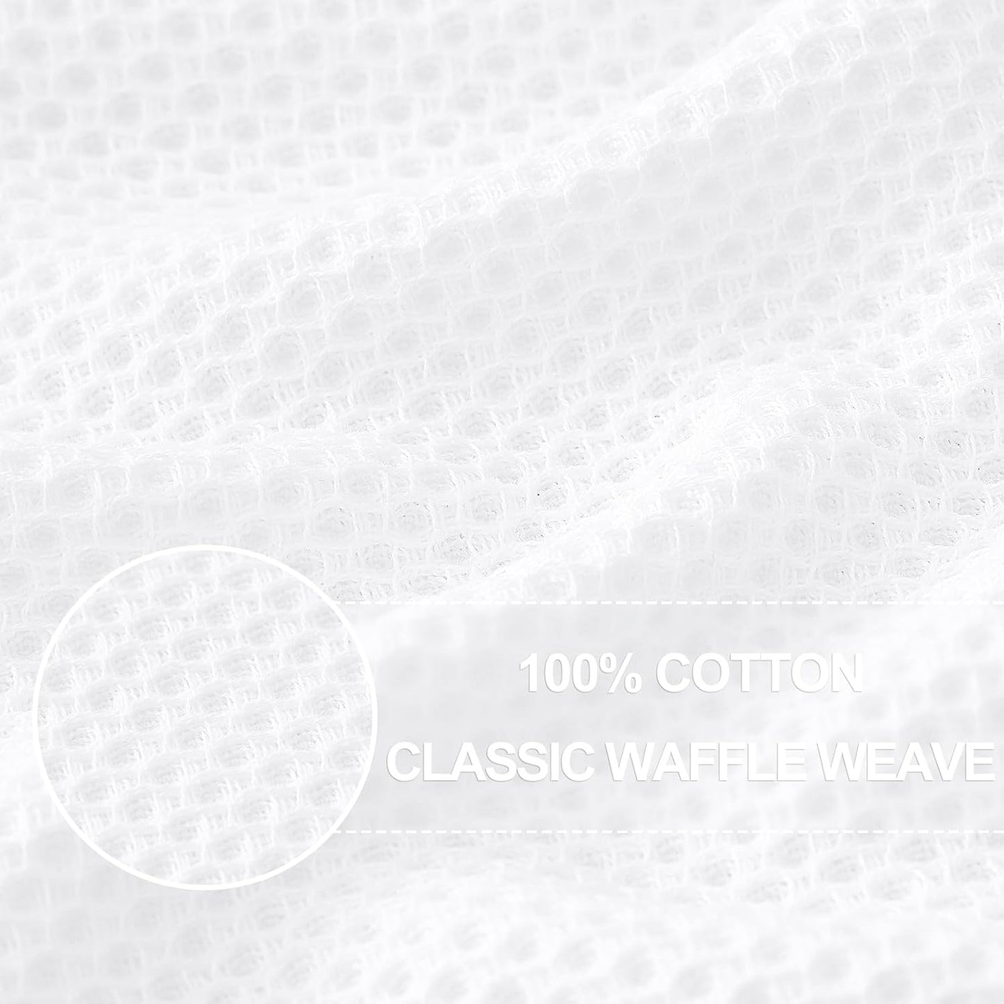 Homaxy 100% Cotton Waffle Weave Kitchen Dish Towels, Ultra Soft Absorbent Quick Drying Cleaning Towel, 13 x 28 Inches, 12-Pack, White