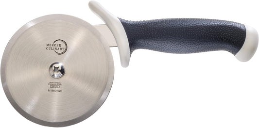 Mercer Culinary Millennia Pizza Cutter with White Handle, 4 Inch Wheel, Stainless Steel