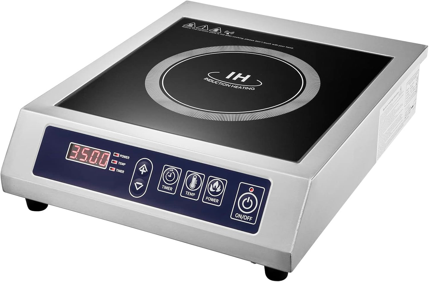 Commercial Induction Cooktop,3500W/ 240V Portable Electric Induction Countertop Burner with Stainless Steel Housing, Durable Commercial Induction Hot Plate for Hotel Restaurant School
