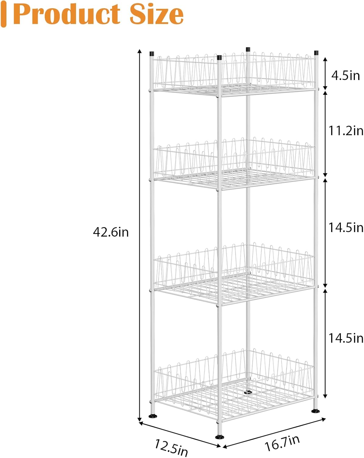 Water Bottle Holder Organizer 4 Tier Drink Can Shelf Organizer Rack for Floor Freestanding Water Bottle Rack Stand Beverage Storage Shelf for Pantry Kitchen Food Storage, Silver