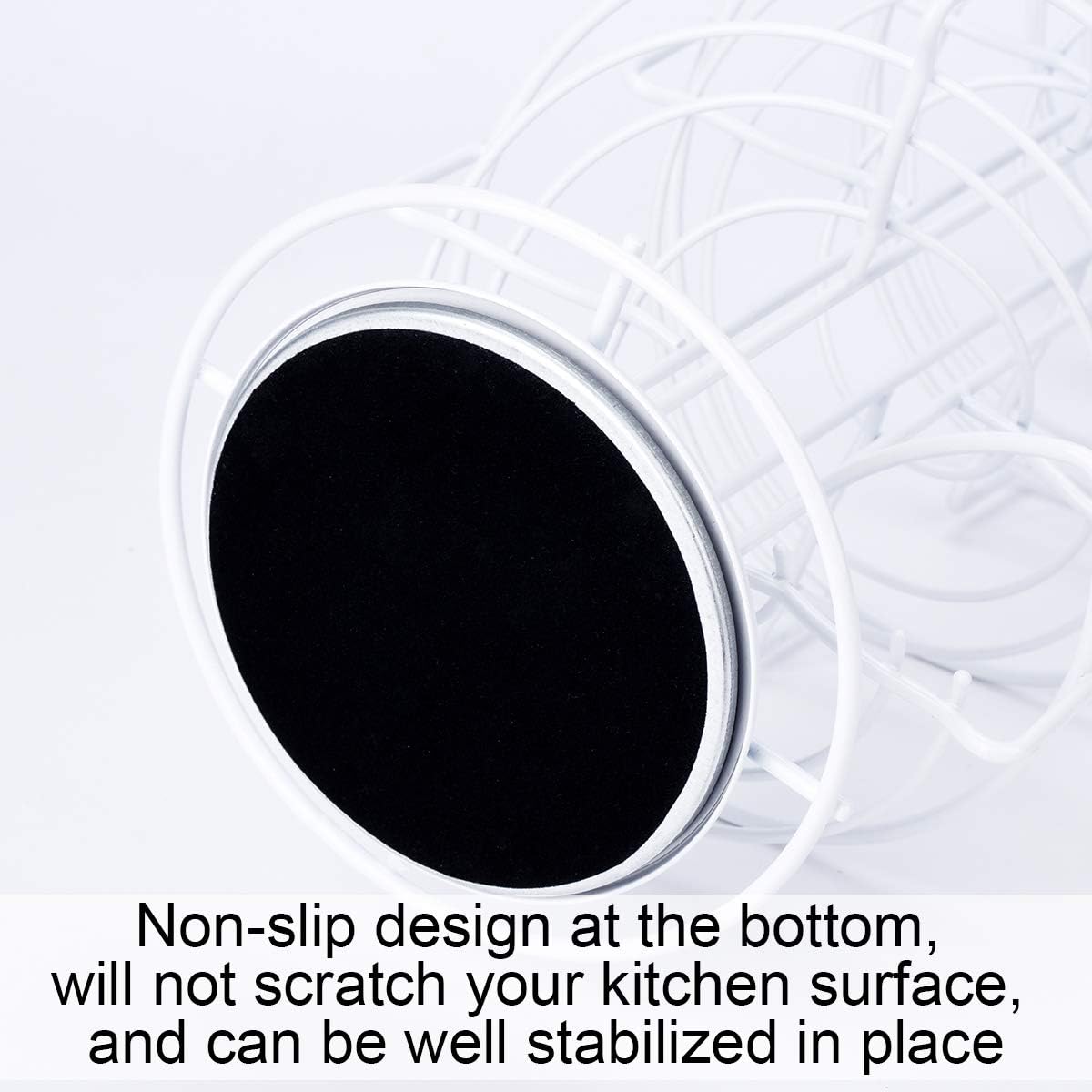 Toplife Spiral Design Metal Egg Skelter Dispenser Rack, Storage Display Rack, White