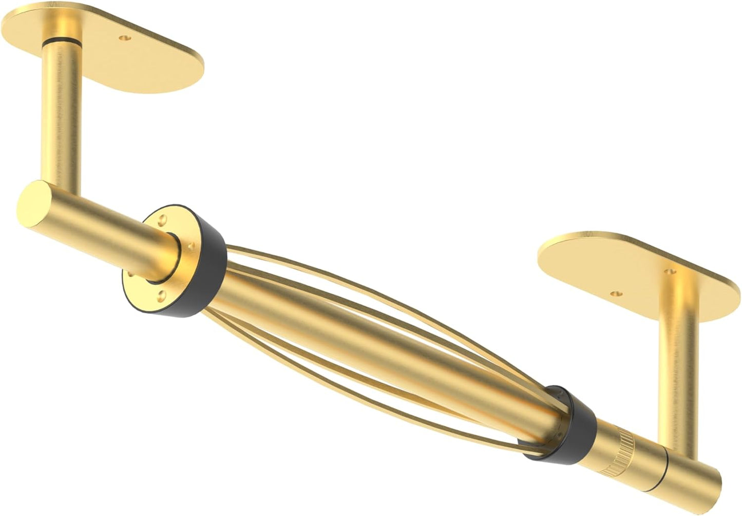 Paper Towel Holder Under Cabinet, Single Hand Operable Roll Holder with Damping Effect,No Drilling or Wall Mounted SUS304 Stainless Steel for Kitchen Bathroom (Brushed Gold)