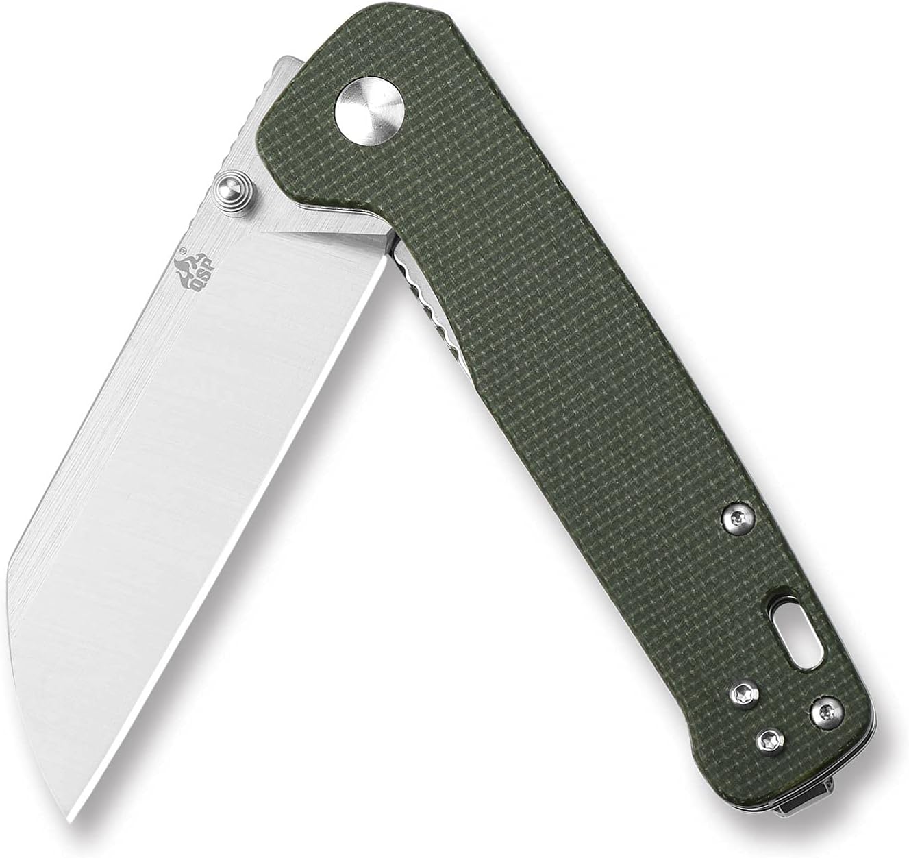QSP Penguin Pocket Knife,D2 blade,Various Handle Option (OD green micarta handle)