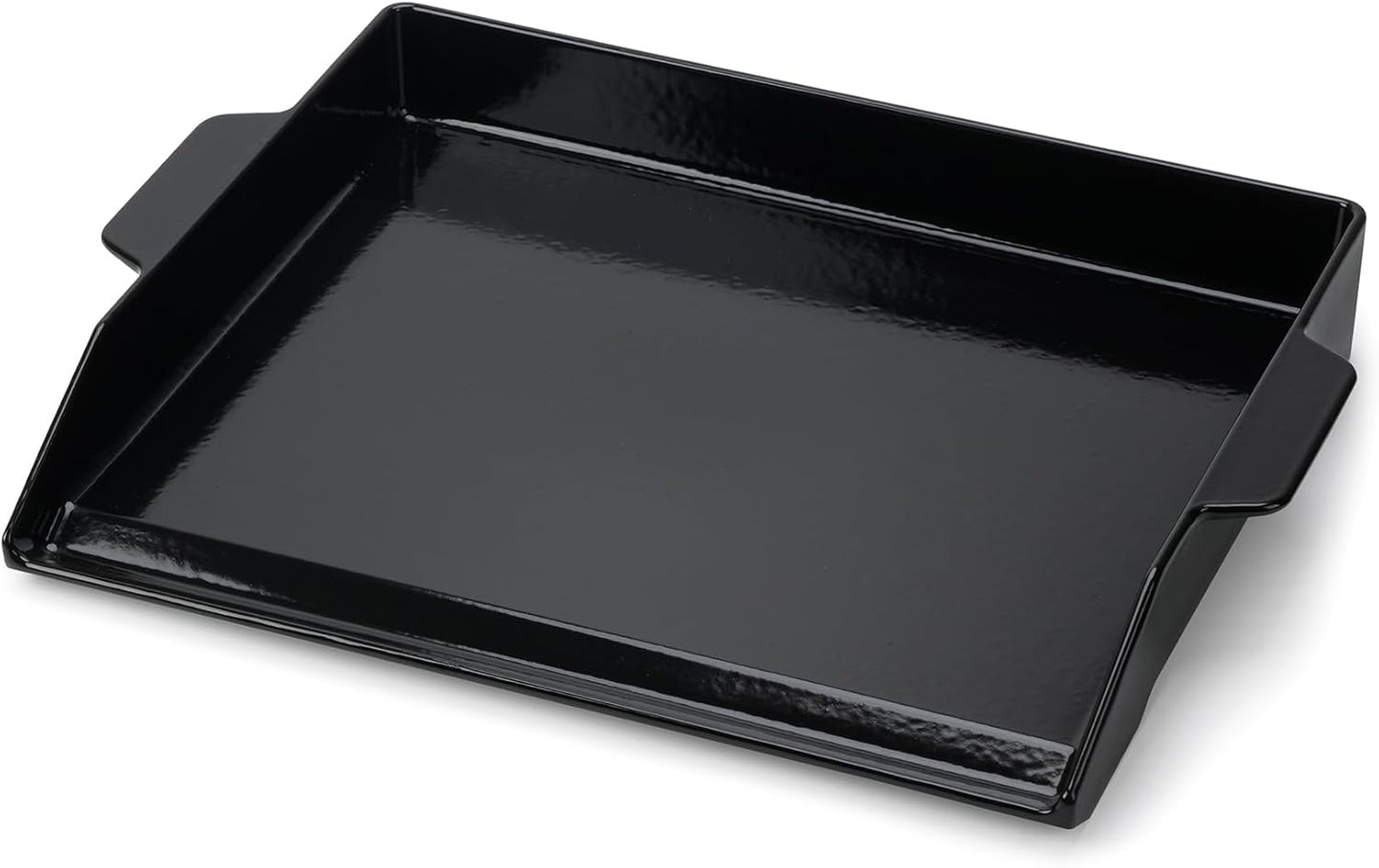 Onlyfire Universal Enamelled Cast Iron Cooking Griddle, Nonstick Coating Griddle Flat Top Grill Plate with Extra High Sidewalls for All Gas Grills and Range Oven, 18.5" x 14"