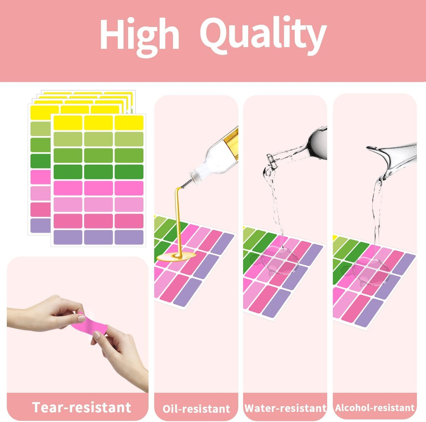 STARLIBOO Removable Freezer Labels, 1x2 Inch Color Coding Removable Labels Easy Peel Off, Freezer Labels to Write on/Waterproof (360PCS, 8 Colors)