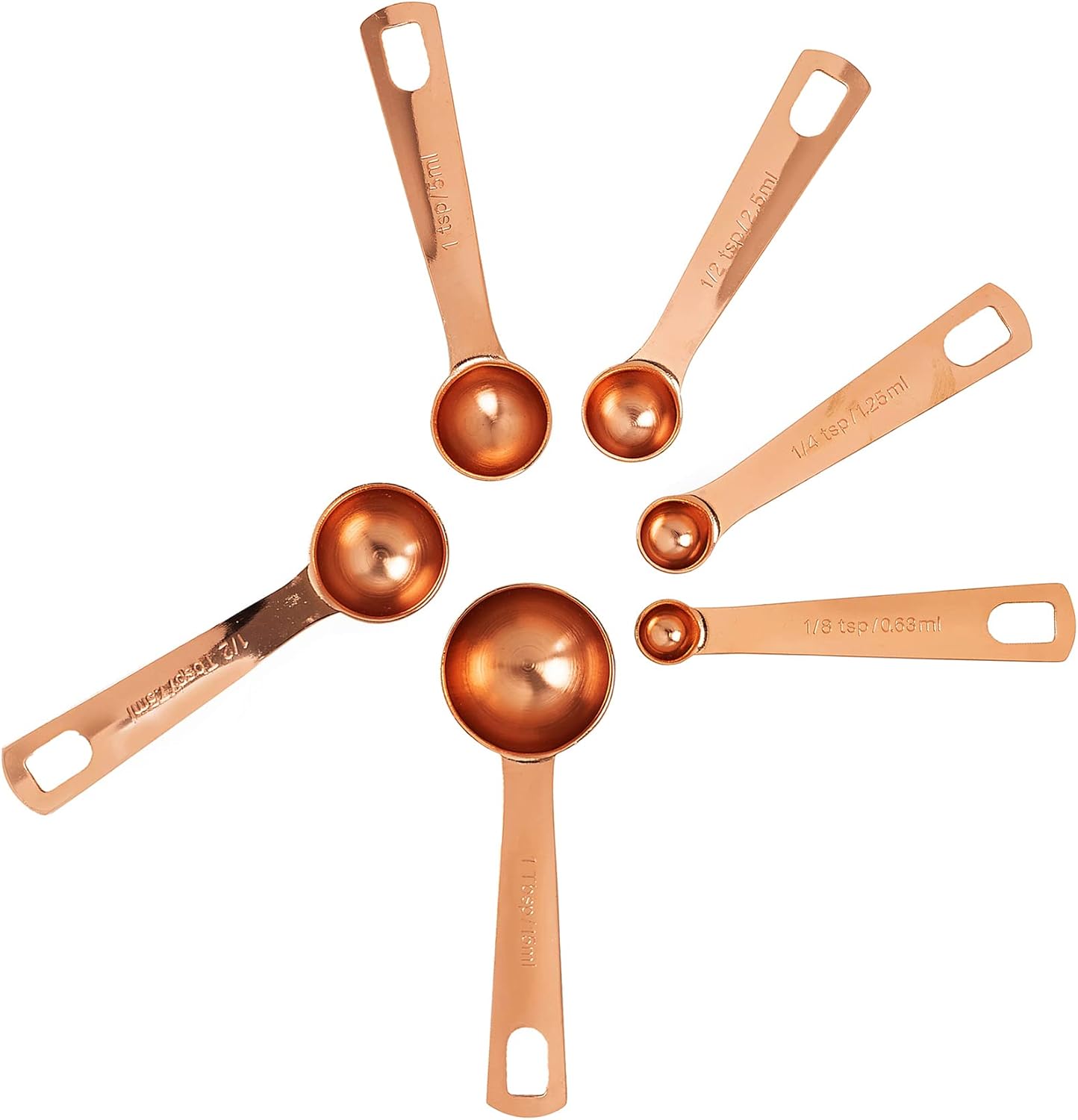 Rose Gold Measuring Cups & Measuring Spoons 10-Piece Set (4 Cups; 6 Spoons)