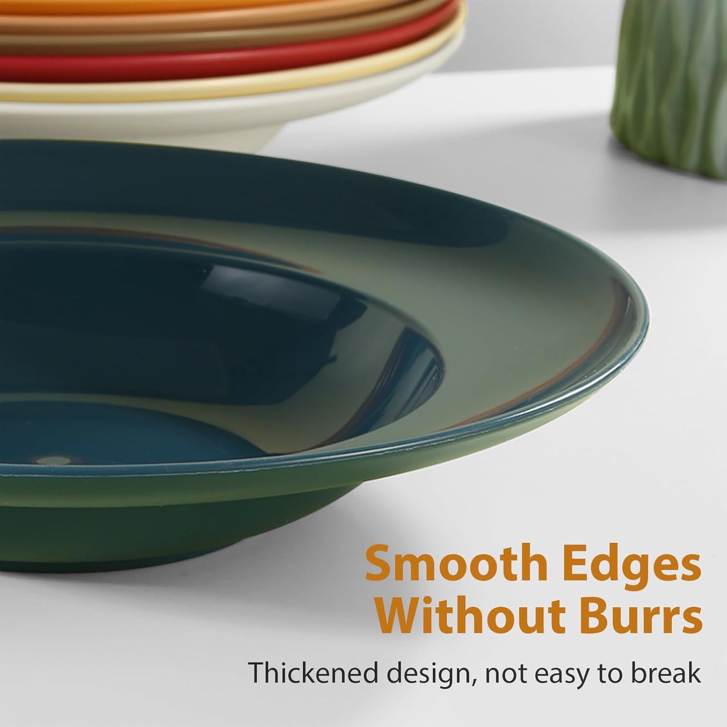 Pasta Bowls, 8 PCS Large Salad Serving Bowls, 9 inch White Soup Bowls, Pasta Bowls Set of 4, Rimmed Deep Pasta Plates, Wide and Shallow Bowls for Dinner, Microwave Dishwasher Safe