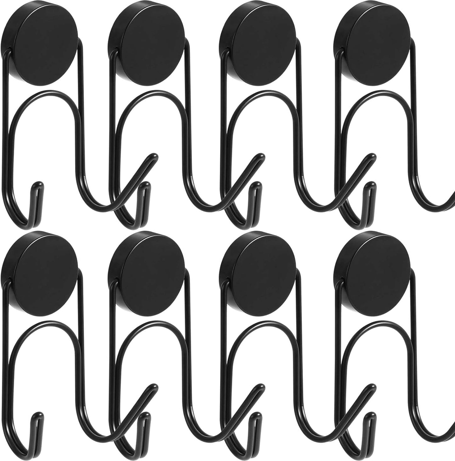 Magnetic Hooks 304 Stainless Steel Hooks Heavy Duty Magnets Hanging Hooks for Refrigerator Grill Toolbox Outdoor,Cruise Essentials Camper Accessories,8pack(Black,1.1in-2 40Lbs)