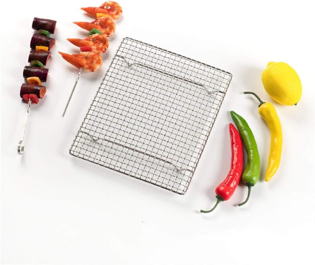 304 Stainless Steel Cooling Rack Versatile Baking Rack Heat Resistant Rust Proof Sturdy Grate 5.9"*5.9"