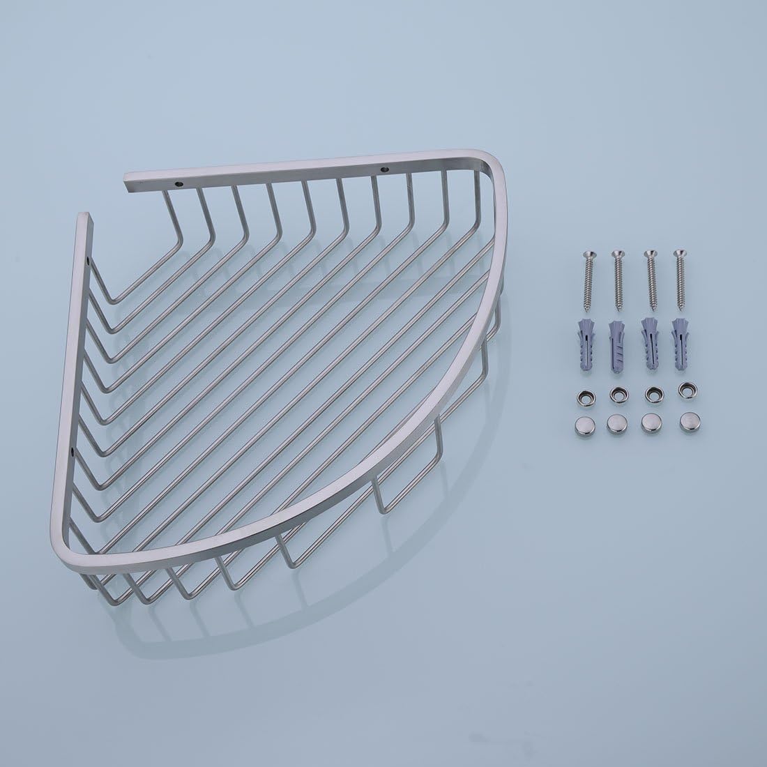 304 Stainless Steel Shower Caddy Corner Basket Shelf Bathroom Organizer Wall Mounted Storage, Brushed Nickel