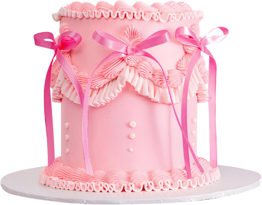 20 Pcs Pink Bow Cake Toppers Bowknot Cupcake Topper Bowtie Cake Decoration Ribbon Bows Picks Pink Bow Coquette Birthday Decorations for Girls Princess Bridal Shower Birthday Wedding Party