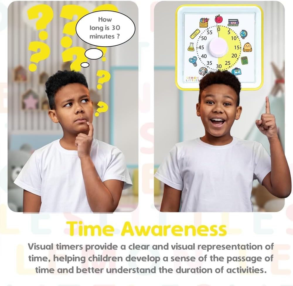 Visual Timer for Kids, Toddler, Autism, ADHD & Preschool Classroom - Animal Silent Countdown Timers - 60 Minute Productivity & Time Management Clock (School)