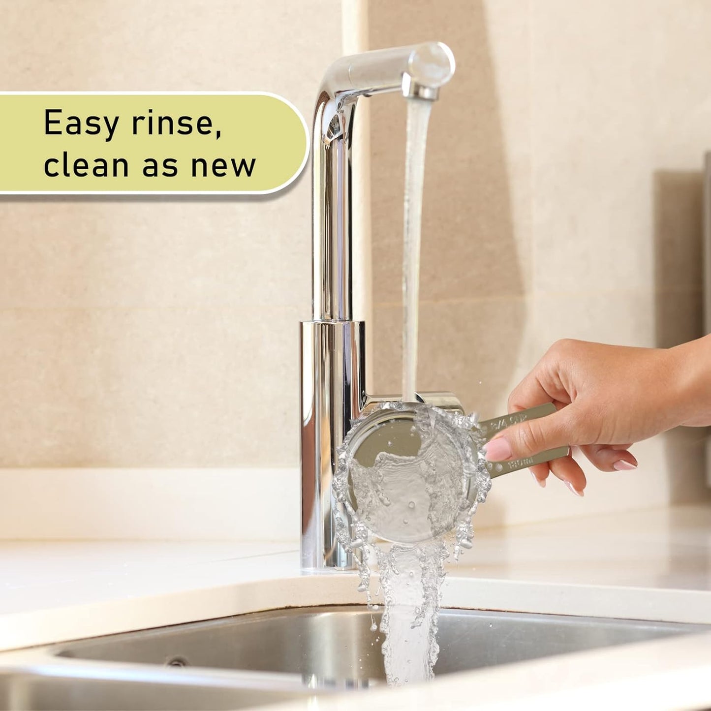 2PCS 3/4Cup (180ml, 6oz) Single Measuring Cup, Stainless Steel Measure Scoop, Metric and US Measurement, Dishwasher Safe