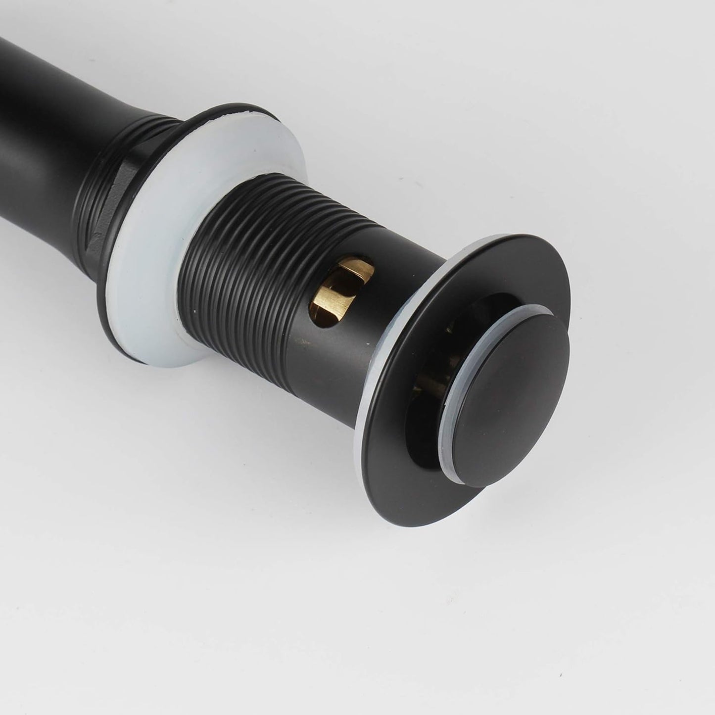 Detachable Basket Pop Up Drain Stopper with Overflow, Bathroom Lavatory Vanity Vessel Sink Drain, Black