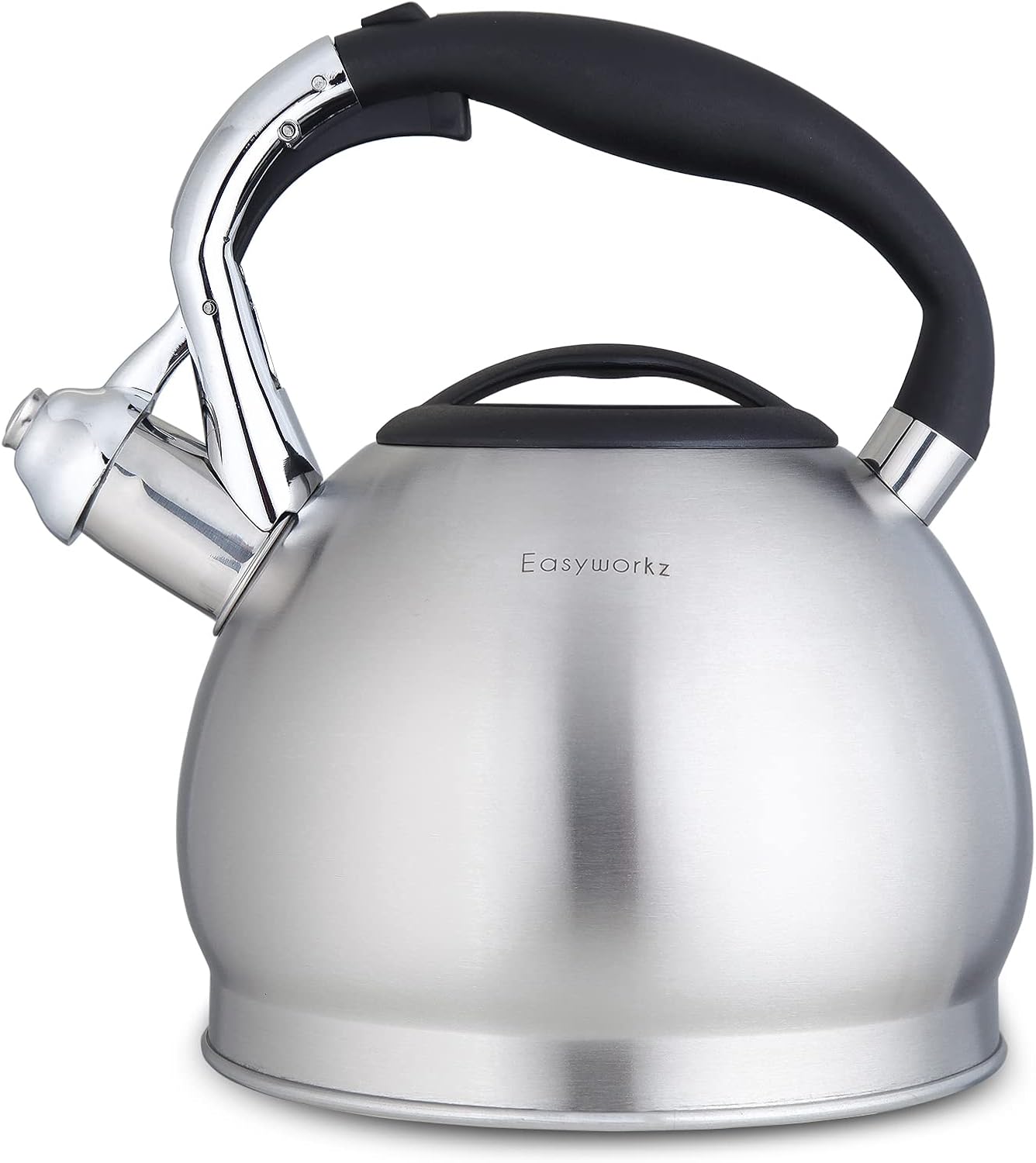 Easyworkz Whistling Stovetop Tea Kettle Food Grade Stainless Steel Hot Water Tea Pot With Loud Whistle, 2.4 Quart(2.3l)