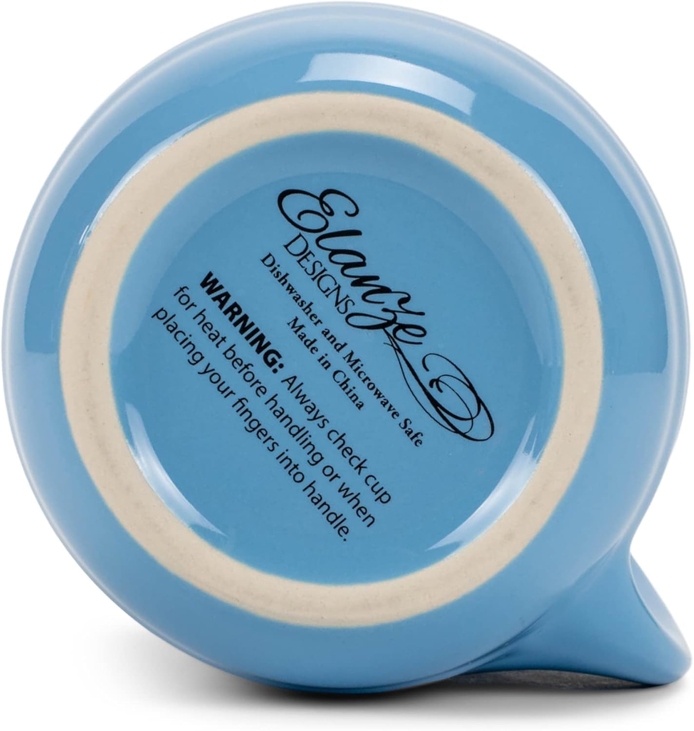 Elanze Designs Ribbed 14 ounce Ceramic Stoneware Handwarmer Mug, Ice Blue