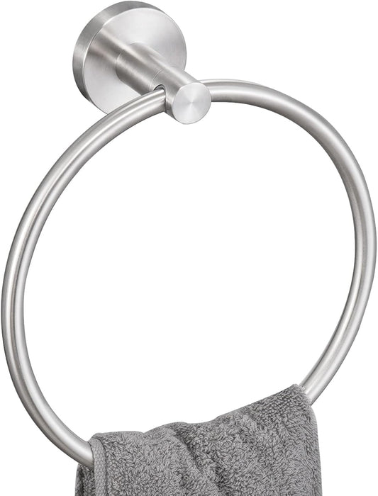 KES Towel Ring for Bathroom, Hand Towel Holder Round Towel Hanger Wall Mount SUS304 Stainless Steel Brushed Finish, A2180DG-2