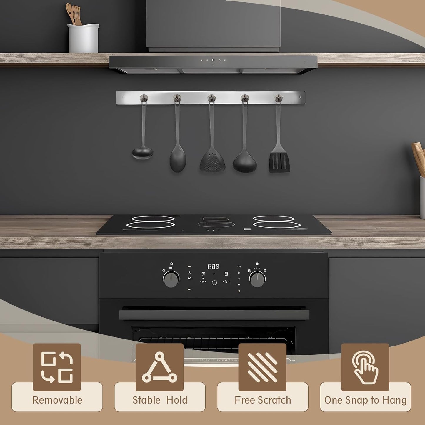 Neosmuk Magnetic Hooks, Cruise Ship Essentials, 80lb+ Heavy Duty Magnetic Hooks for Cruise Cabins, Refrigerator, Grill, Hanging, and Travel | Extra Strong Must-Haves Magnet Hook,Brown