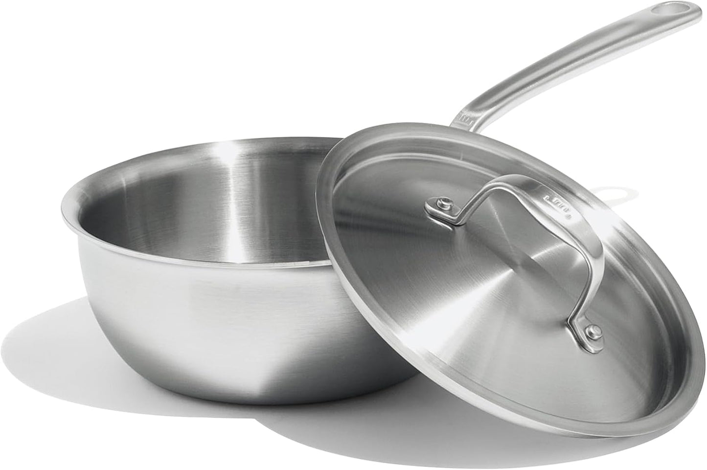 Made In Cookware - 2 Quart Stainless Steel Saucier Pan - 5 Ply Stainless Clad - Professional Cookware - Crafted in Italy - Induction Compatible