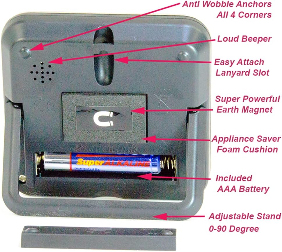 Elegant Digital Kitchen Timer Stainless Steel - Strong Magnetic Back - Kickstand - Loud Alarm - Large Display - Auto Memory - Auto Shut-Off - Model eT-24 (Plumberry 6-Pack) by eTradewinds