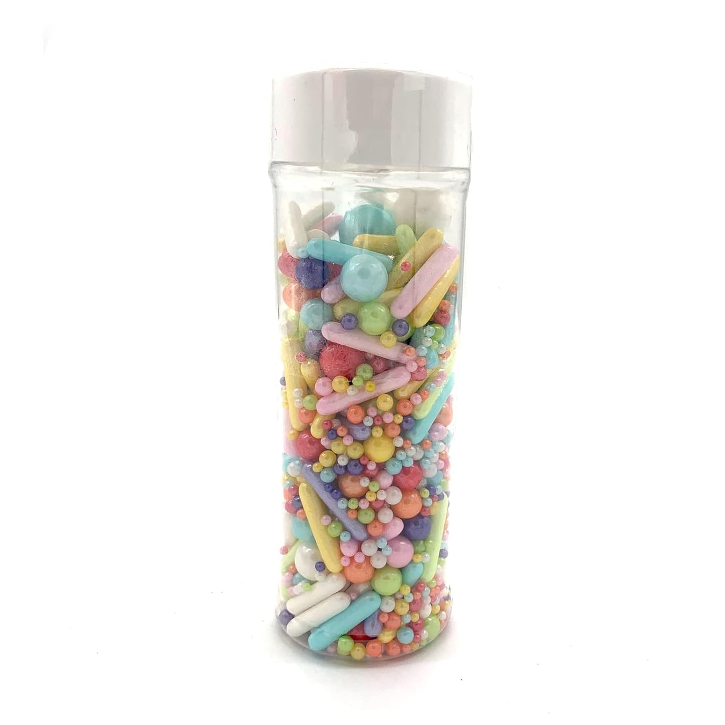 Rainbow Sprinkle Mix Pearl Sugar Candy Mix Size Baking Cake Decorations Cupcake Toppers Cookie Decorating Ice Cream Celebrations Shaker Jar Wedding Shower Party (130g/4.58oz）