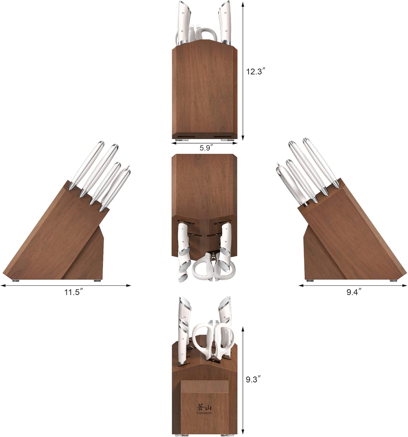 Cangshan HELENA Series German Steel Forged Knife Block Set (10-Piece, White)