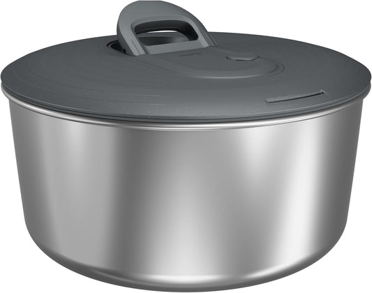 Zyliss Easy Spin Salad Spinner - Fruit & Veggie Dryer - Produce Spinner & Cleaner for Salad Prep - Dishwasher-Safe Kitchen Essential - Non-Slip Bowl with Pull Handle - New Stainless Easy Spin Large