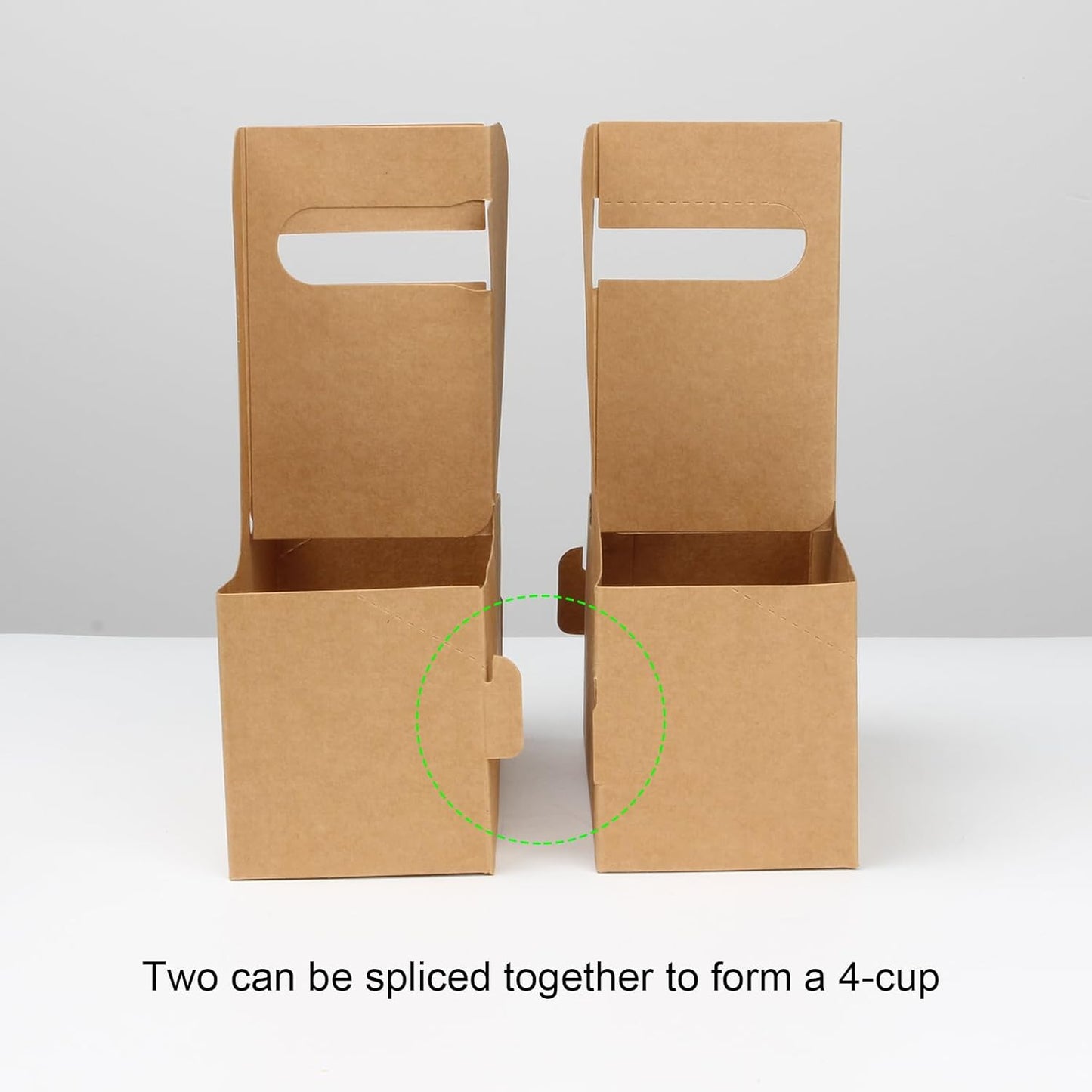 20Pack 2 Cup Drink Carrier Handle, Kraft Paperboard Disposable Drink Carrier with Handle 12-30 OZ to Go Coffee Cup Holder for Drinks, Takeout, Cafe and Restaurant Food Service Delivery