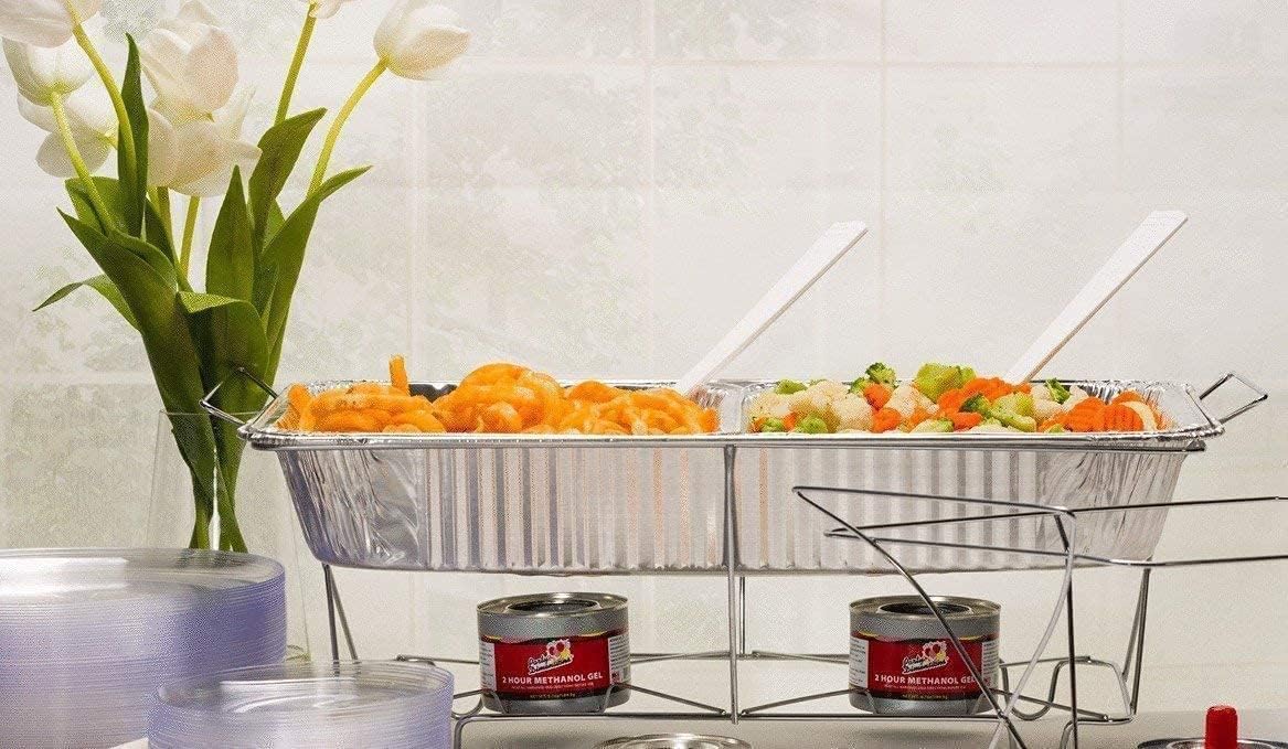 Aluminum Pans Full Size, Large Disposable Roasting & Baking Pan, 21"x13" Deep Foil Pans (100 Pack) Extra Heavy Duty Chafing Trays for Hotels, Restaurants, Caterers, Steam Table, Buffets & Bakeware
