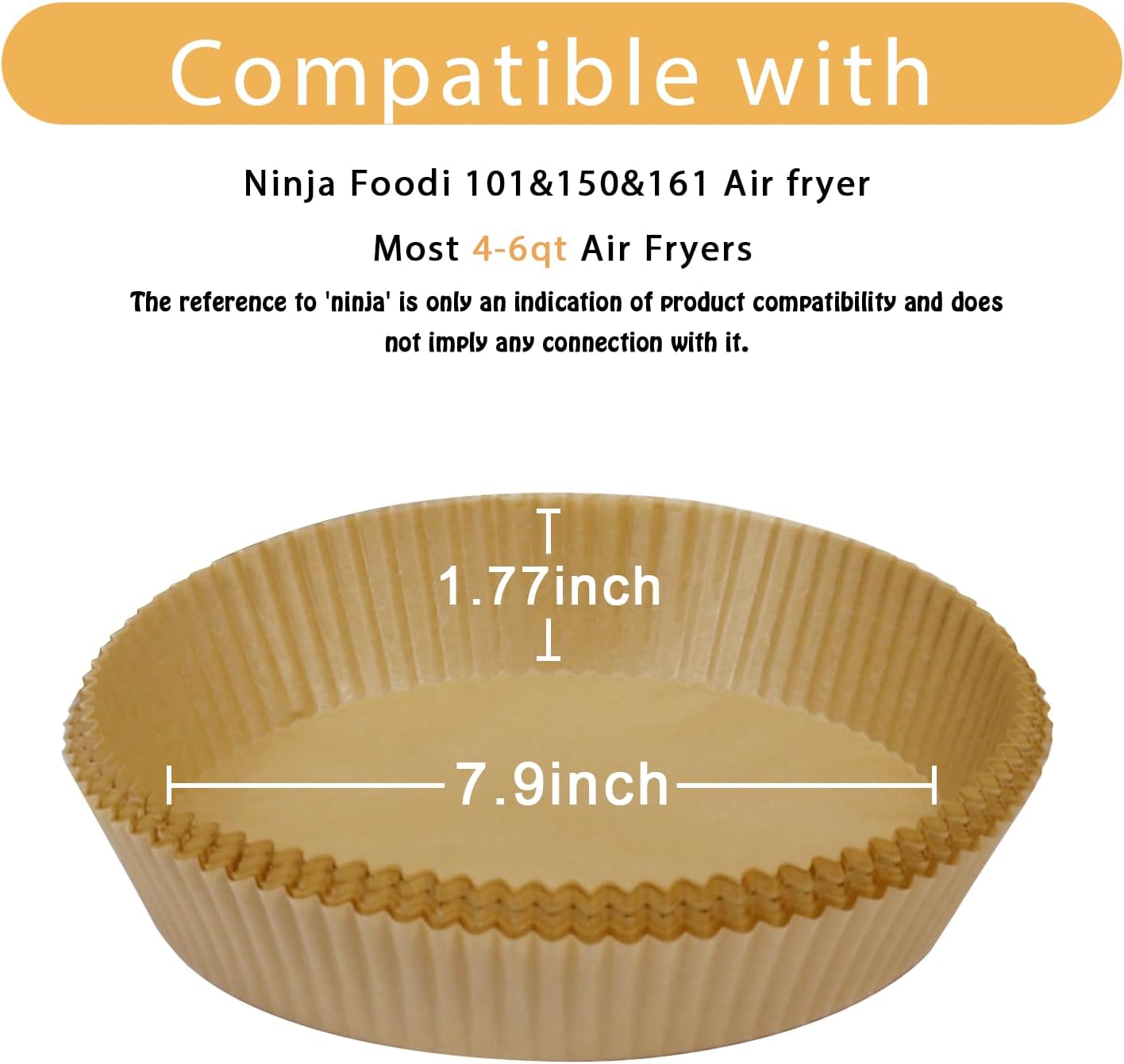 200 Pcs Air Fryer Liners - Disposable Parchment Paper Sheets for Ninja Air Fryer AF101 & AF150 XL