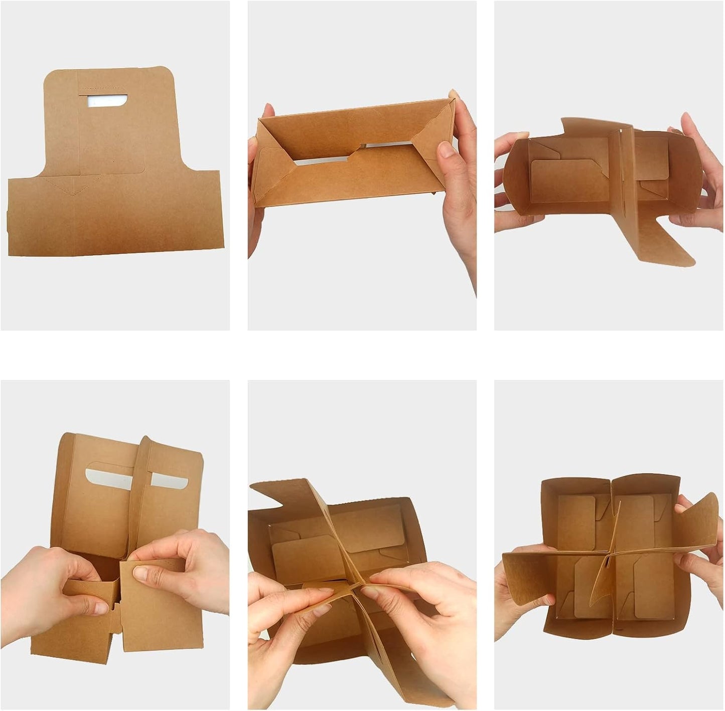 2 Cup Drink Carrier With Handle, 20 Pack Kraft Paperboard Handled Drink Carriers for Hot or Cold Drinks, Disposable Cup Holder Paper Cup Holder for Restaurants Food Delivery, Takeout