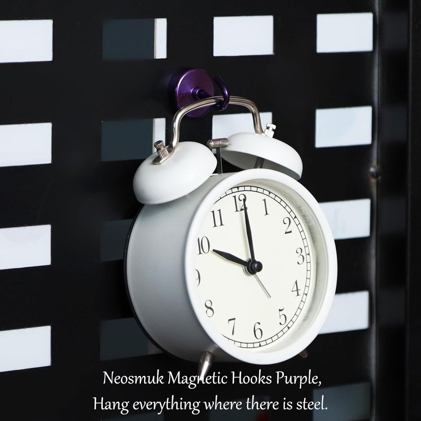 Neosmuk Magnetic Hooks Heavy Duty,Strong Magnet with Hook for Fridge, Super Neodymium Extra Strength Industrial Hooks for Hanging, Magnetic Hanger for Toolbox, Cruise, Grill(Purple,10 Pack)