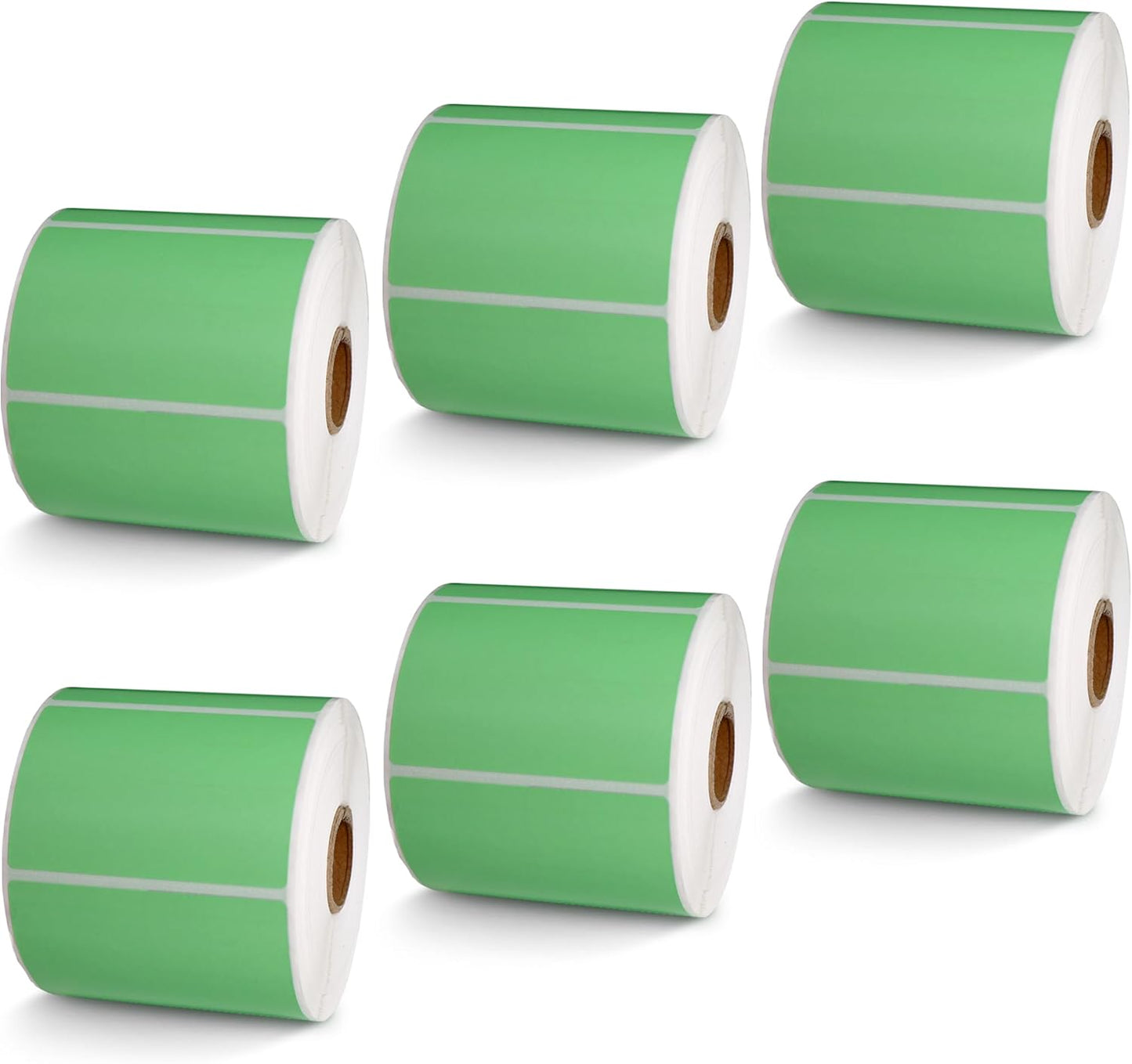 BETCKEY - 3" x 2" Multipurpose & Shipping Labels Compatible with Zebra & Rollo Label Printer,Premium Adhesive & Perforated[Green, 6 Rolls, 4500 Labels]