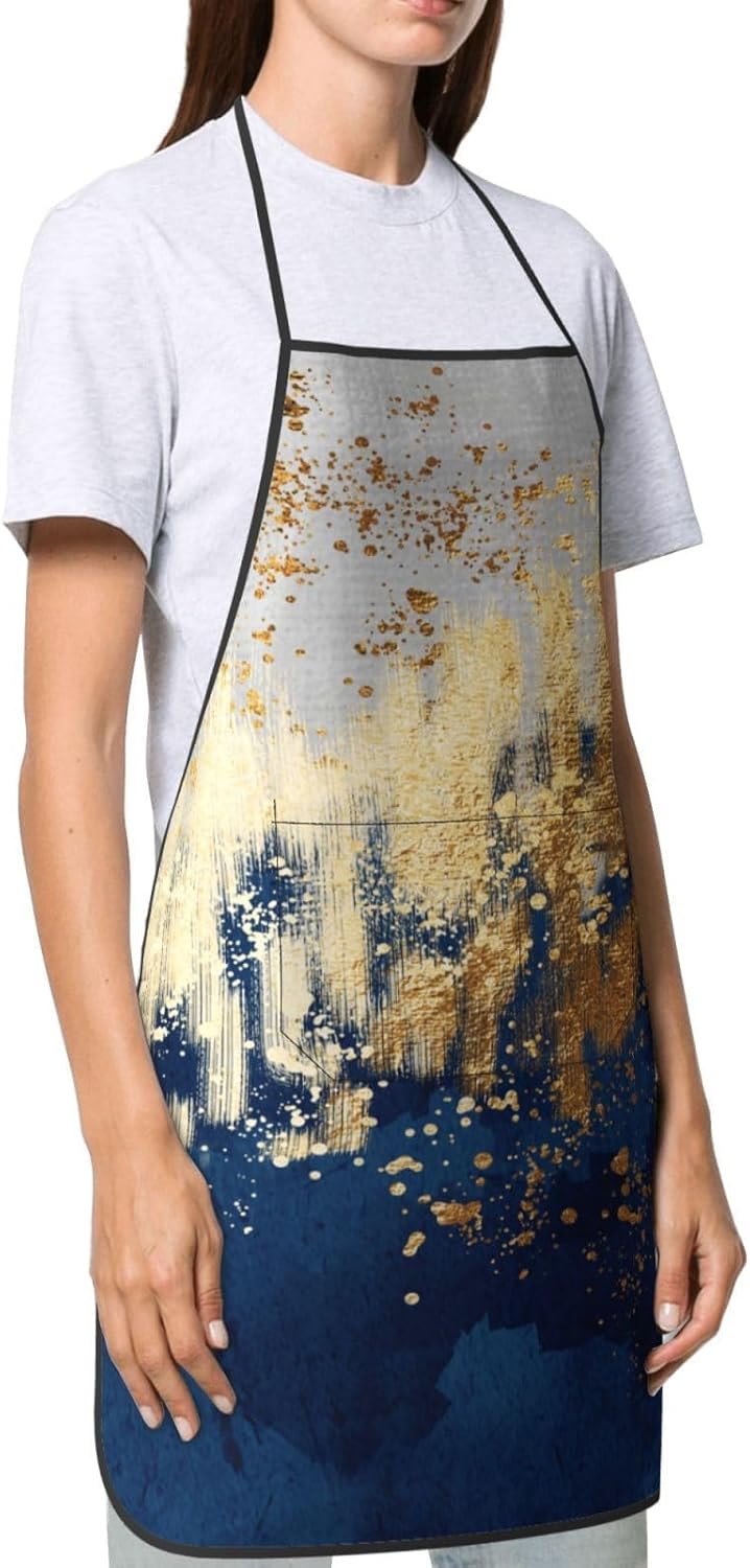 Women Men Bib Aprons Chef Cooking Aprons with Pockets for Kitchen Cooking BBQ Baking Grilling