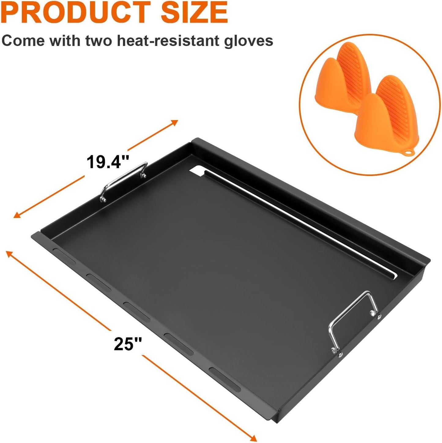 Full-Size Griddle Inserts for Weber Genesis 300 Series Gas Grills, Flat Top Griddle Accessories for Weber Genesis E-310 S-310 E-320 S-320 E-330 S-330 EP-310 EP-320 EP-330 CEP-310 Burner Gas Grills