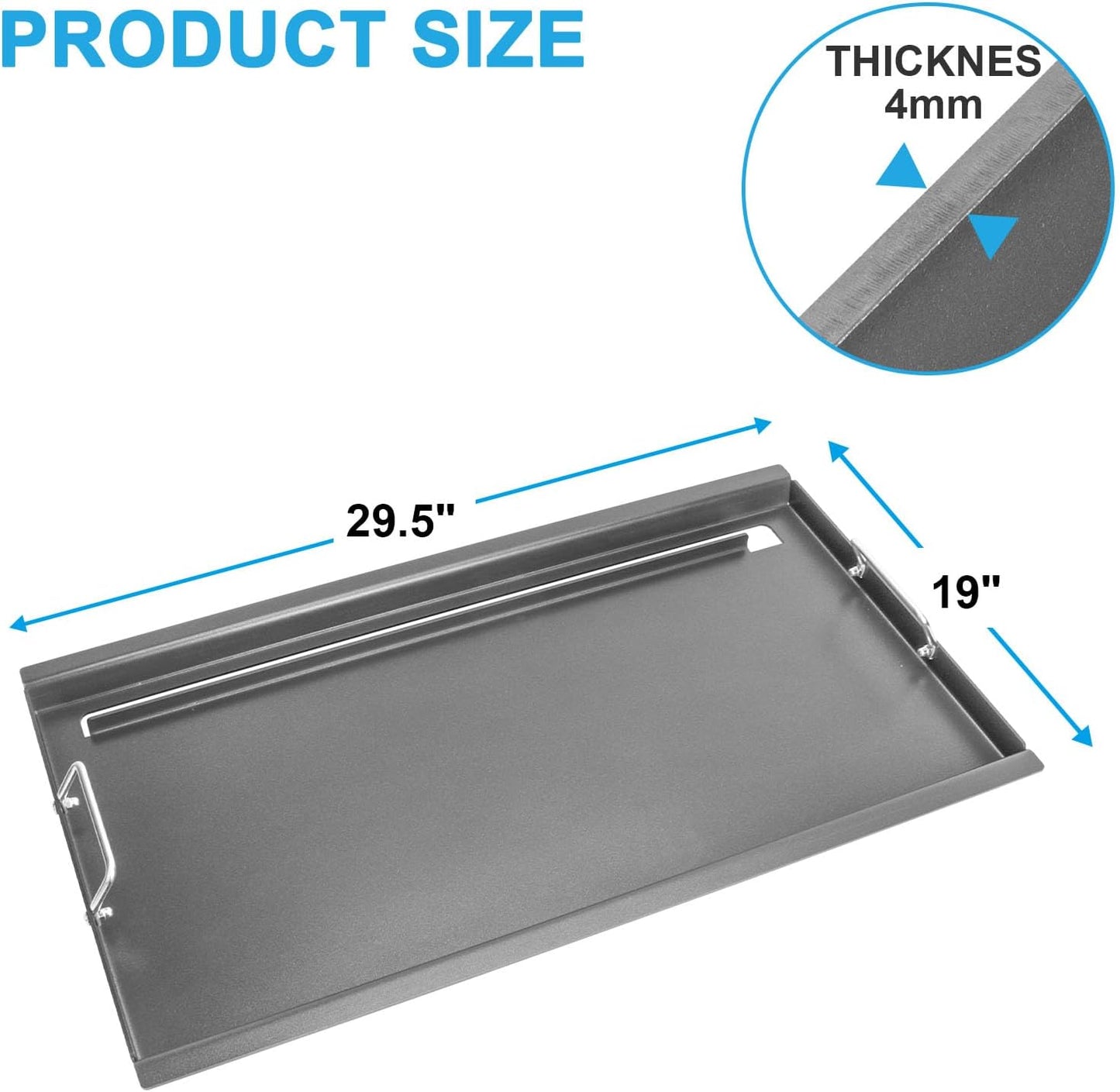 Full Size Griddle Inserts for Weber Summit 600 Series Grills, Flat Top Griddle for Summit E/S 640/650/660/670 Gas Grills with a Smoker Box, Replacement Parts for Weber 67552 Grates