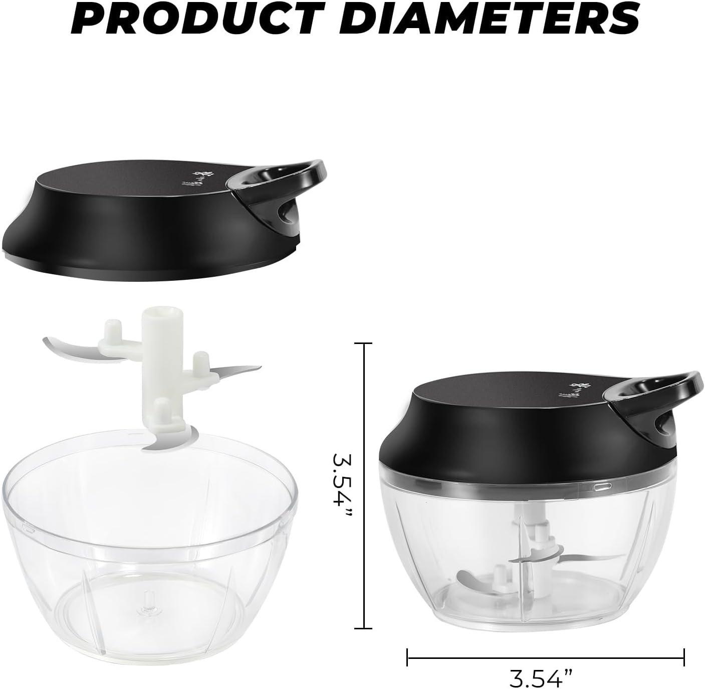 ZHANG XIAO QUAN SINCE 1628 Manual Vegetable Chopper, Hand Pull String Vegetable Garlic Mincer Onion Cutter for Veggie, Peppers, Tomatoes, Ginger, Fruits, Nuts, 2.2 Cup(550ml) Small Food Chopper