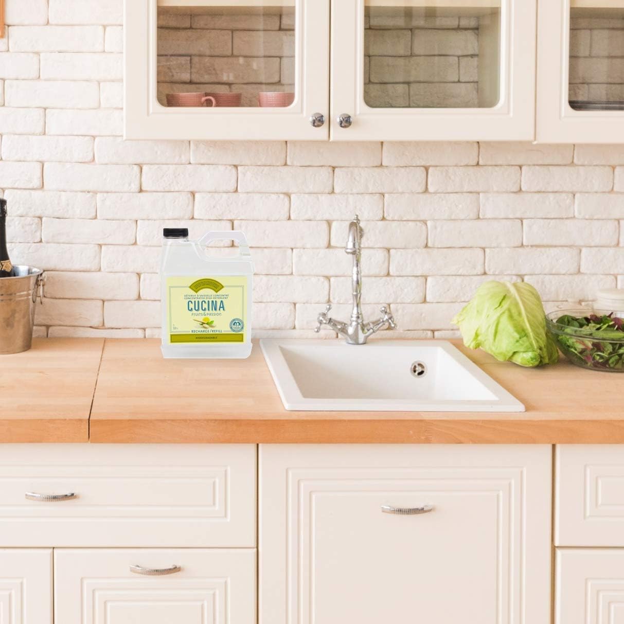 Fruits & Passion Cucina Dish Detergent Refill Sea Salt and Amalfi Lemon, 33.8 oz