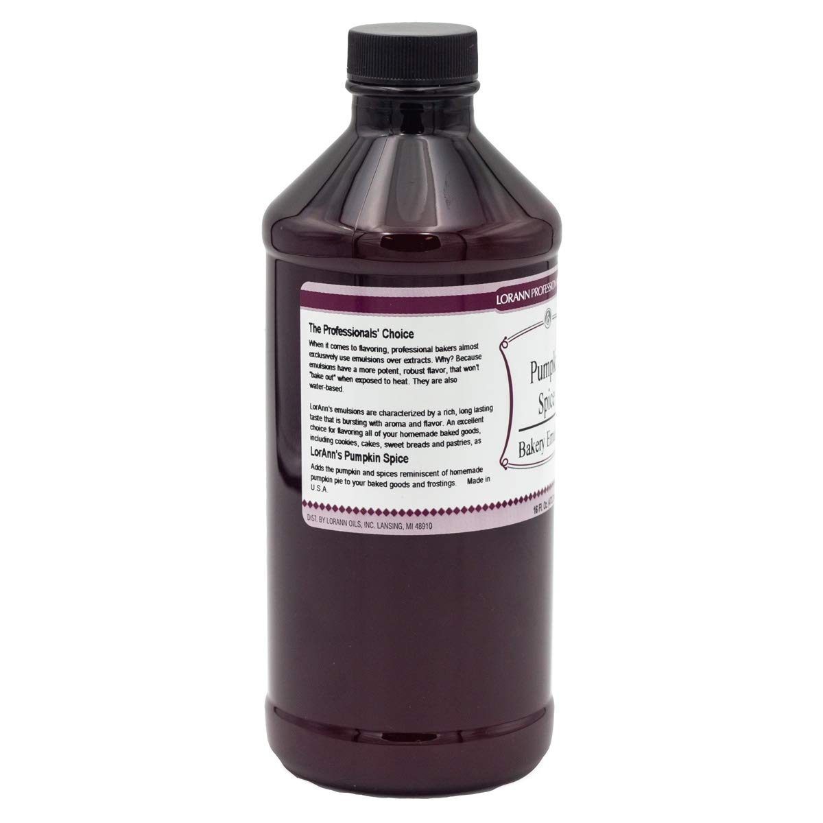 Lorann Oils Pumpkin Spice Bakery Emulsion: Genuine Pumpkin Spice Blend, Perfect for Boosting Fall Flavors in Cakes, Cookies & Desserts, Gluten-Free, Keto-Friendly, Pumpkin Spice Flavoring Essential