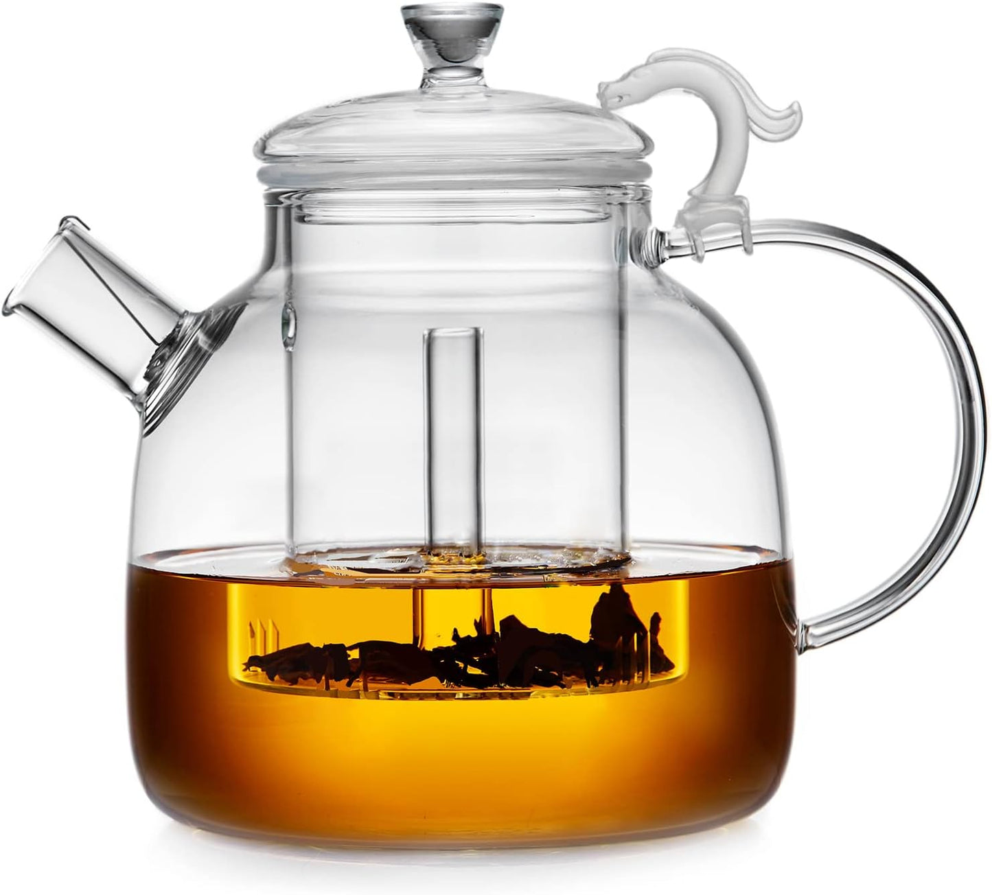 68OZ Glass Teapot, Large Glass Tea Pot With Infuser, Kettle For Stove Top, Tea Cup With Infuser For Loose Leaf Tea Steeper 2000ML, Dishwasher Safe